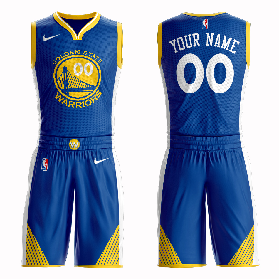 Men 2019 NBA Nike Golden State Warriors #00 blue Customized jersey->customized nba jersey->Custom Jersey